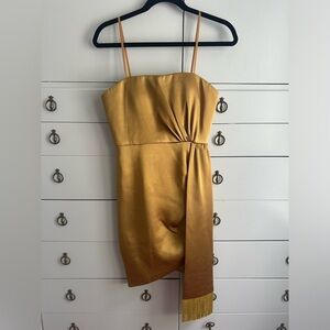 Aidan Mattox Gold Cocktail Dress
